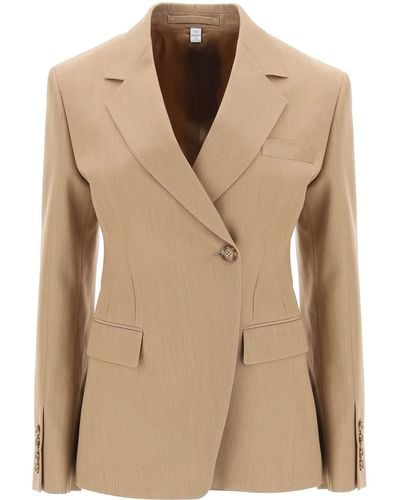 Burberry Claudete Double-breasted Jacket - Natural