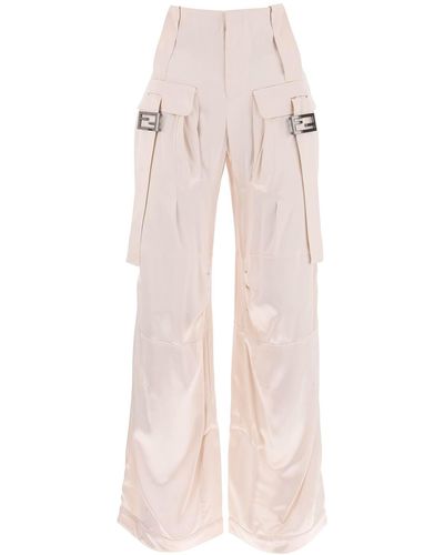 Fendi Satin Cargo Pants - Pink