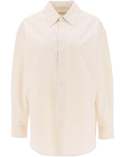 Lemaire Camicia Oversize In Popeline - Bianco