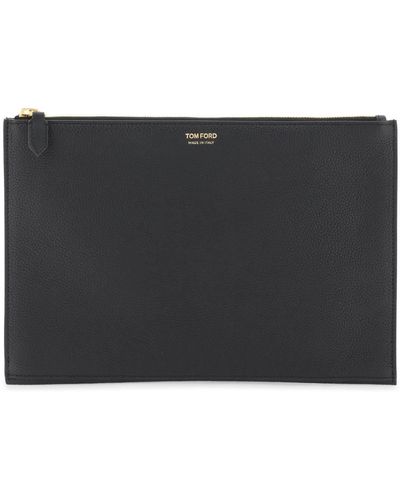 Tom Ford Grained Leather Pouch - Black