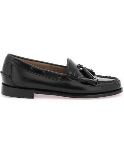 G.H. Bass & Co. Esther Kiltie Weejuns Loafers In Brushed Leather - Black