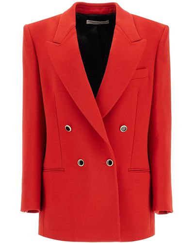 Alessandra Rich Oversized Double-Bre - Red