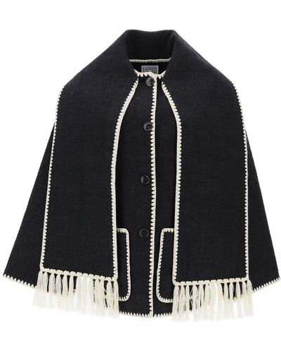 Totême Embroidered Scarf Jacket - Black