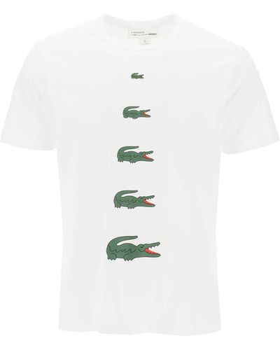 Comme des Garçons X Lacoste Crocodile Print T Shirt - White