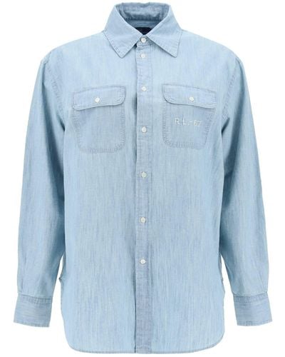 Polo Ralph Lauren Embroidered Chambray - Blue