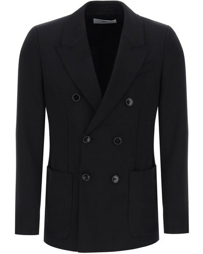 Ami Paris Double-Breasted Wool Jacket For - Black