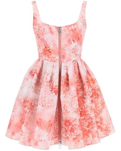 Alexander McQueen Coral Polyfaille Mini Dress - Pink