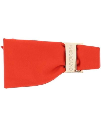 Ferragamo Hair Clip With Asymmetrical Bow - Red