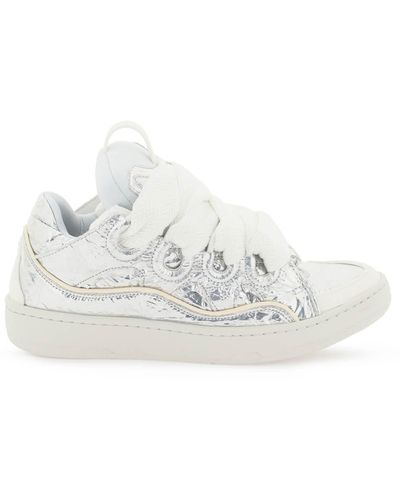 Lanvin Sneakers Curb Metallizzata - Bianco