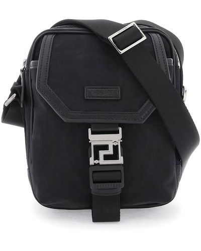 Versace Nylon Messenger Bag - Black