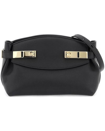 Ferragamo Small Hug Bag With Removable Strap - Black