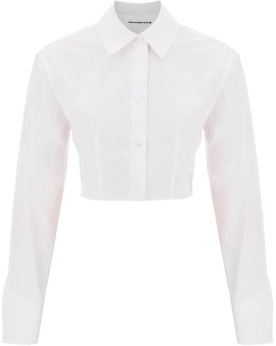 Alexander Wang Short Structured Cotton Shirt - White