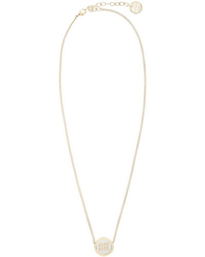 Miu Miu Enamelled Charm Necklace - White