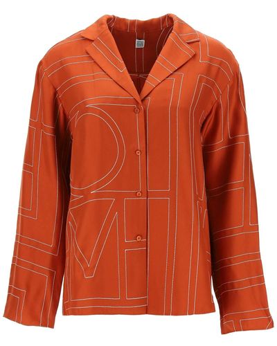 Totême Toteme Mongram Silk Shirt - Orange
