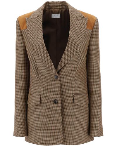 Bally Houndstooth Single-breasted Blazer - Brown