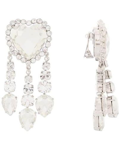 Alessandra Rich Heart Earrings With Pendants - Metallic
