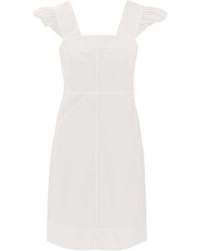 See By Chloé Organic Cotton Dress With Frilled Straps - White