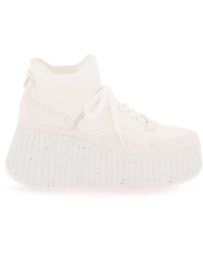 Chloé Sneakers 'Nama' Con Plateau - Bianco