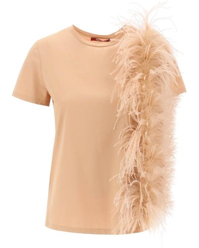 Max Mara Studio Lappole Feather T-Shirt - Natural