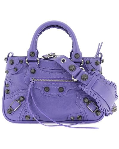 Balenciaga Small Neo Cagole Tote Bag - Purple
