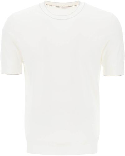 Brunello Cucinelli T Shirt In Filato Di Cotone - Bianco