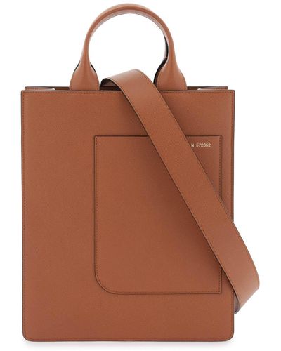 Valextra Small 'boxy' Tote Bag - Brown