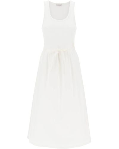 Moncler Two-Tone Midi Dress - White