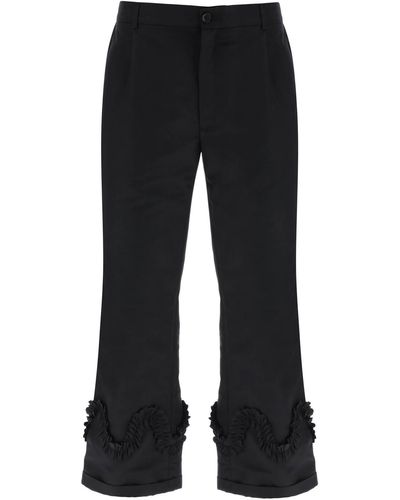 Sky High Farm Ruffled Faille Trousers - Black