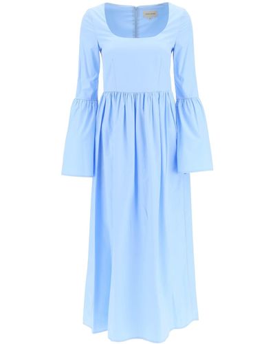 Loulou Studio Keppel Long Cotton Dress - Blue