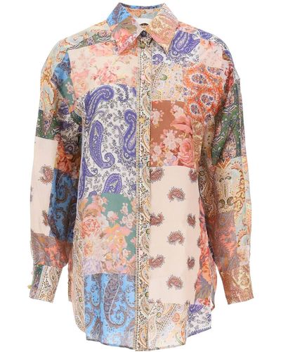 Zimmermann Devi Manstyle Silk Shirt - Multicolor