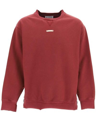 Maison Margiela Sweatshirt With Inside-out Seams - Red