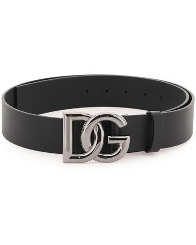 Dolce & Gabbana Lux Ledergürtel mit DG -Schnalle - Nero