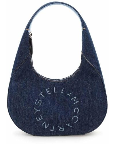 Stella McCartney Denim Small Hobo Bag - Blue