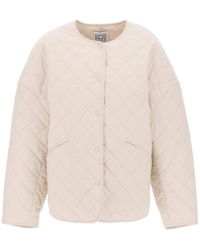 Totême Organic Cotton Quilted Jacket In - Natural