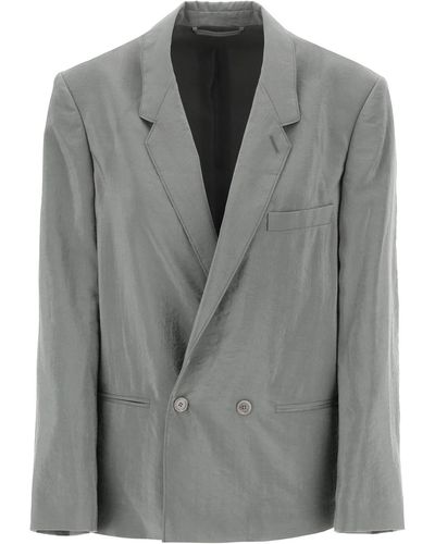 Lemaire Blazer Doppiopetto Oversize - Grigio