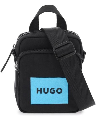 HUGO Nylon Shoulder Bag With Adjustable Strap - Blue