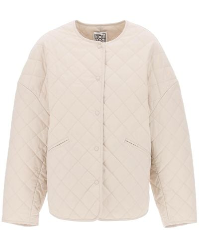 Totême Organic Cotton Quilted Jacket In - Natural