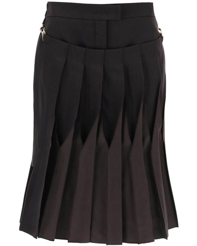 Fendi Duchesse Skirt With Pleated Panel - Black