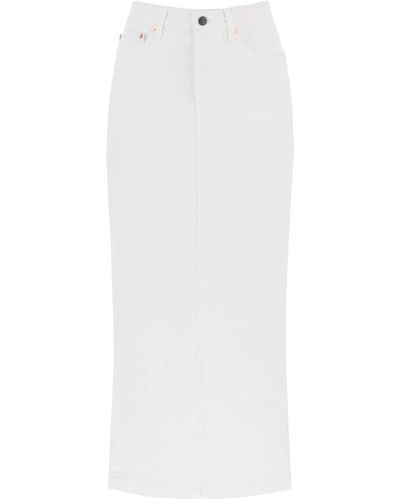 Wardrobe NYC Denim Column Skirt With A Slim - White