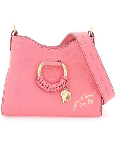 See By Chloé "small Joan Shoulder Bag With Cross - Pink