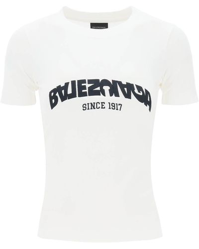 Balenciaga T-shirt girocollo Back Flip - Bianco