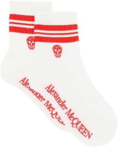 Alexander McQueen Stripe Skull Sports Socks - Multicolour