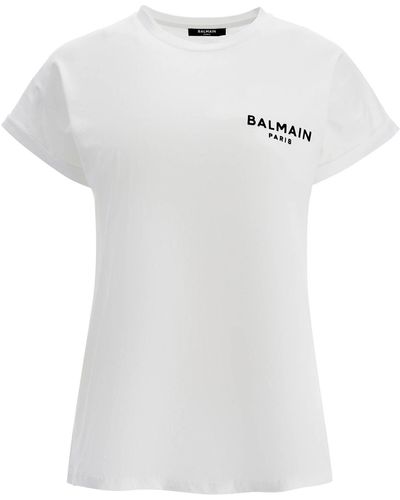 Balmain Flocked Logo T-Shirt - White