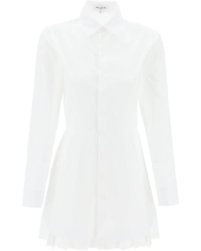 Alaïa Mini Shirt Dress - White