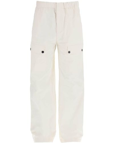 Ferragamo Linen Coated Trousers For - White