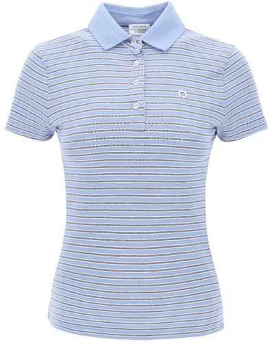 Saks Potts Venus Striped Polo Shirt - Blue