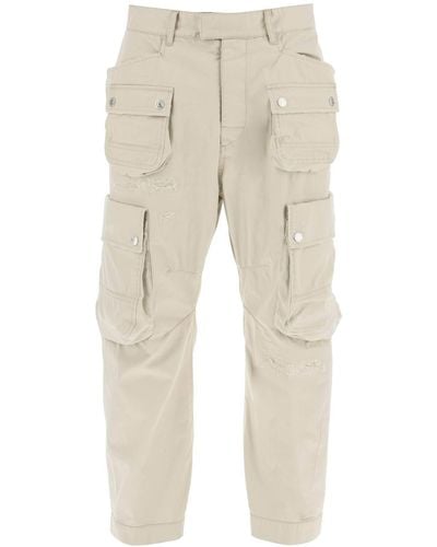 DSquared² Multi Pocket Cargo Trousers - Natural