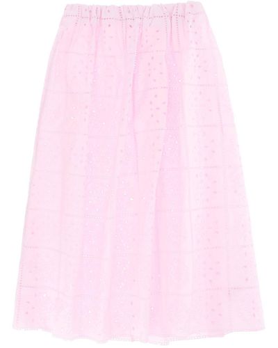 Ganni Broderie Anglaise Skirt - Pink