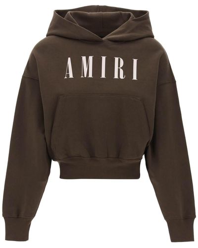 Amiri Cropped Hoodie With Core Logo - Black
