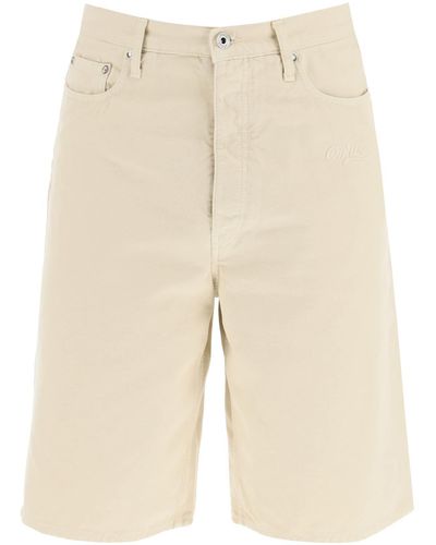 Off-White c/o Virgil Abloh Cotton Utility Bermuda Shorts - Natural